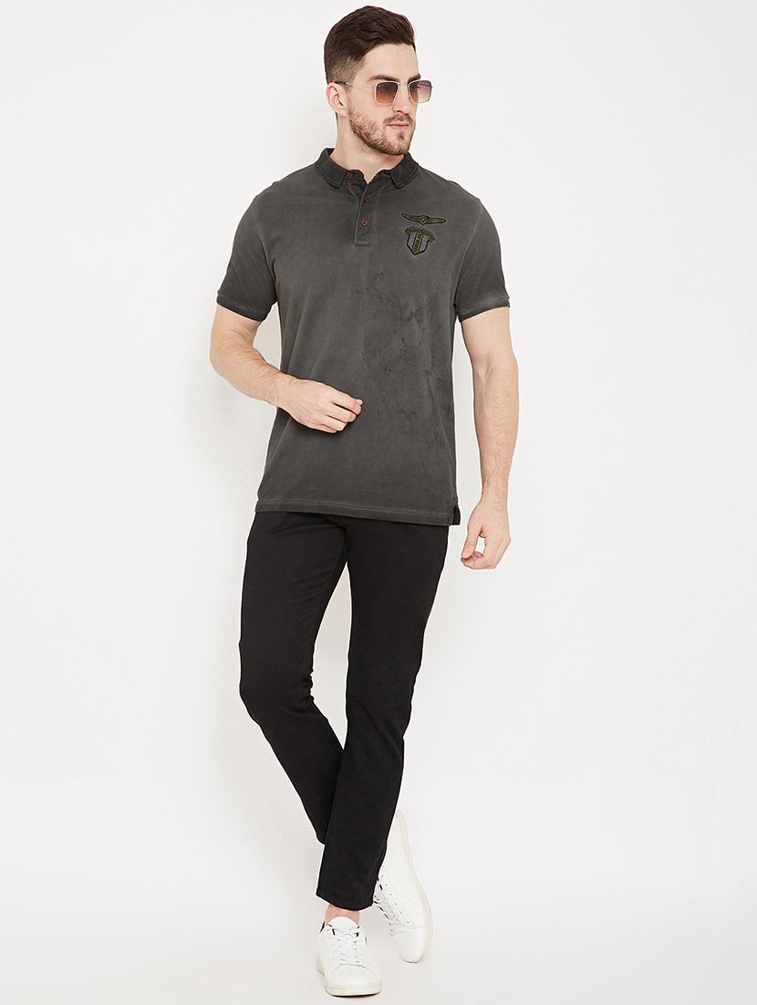 grey faded collared t-shirt - 17453733 - Standard Image - 3