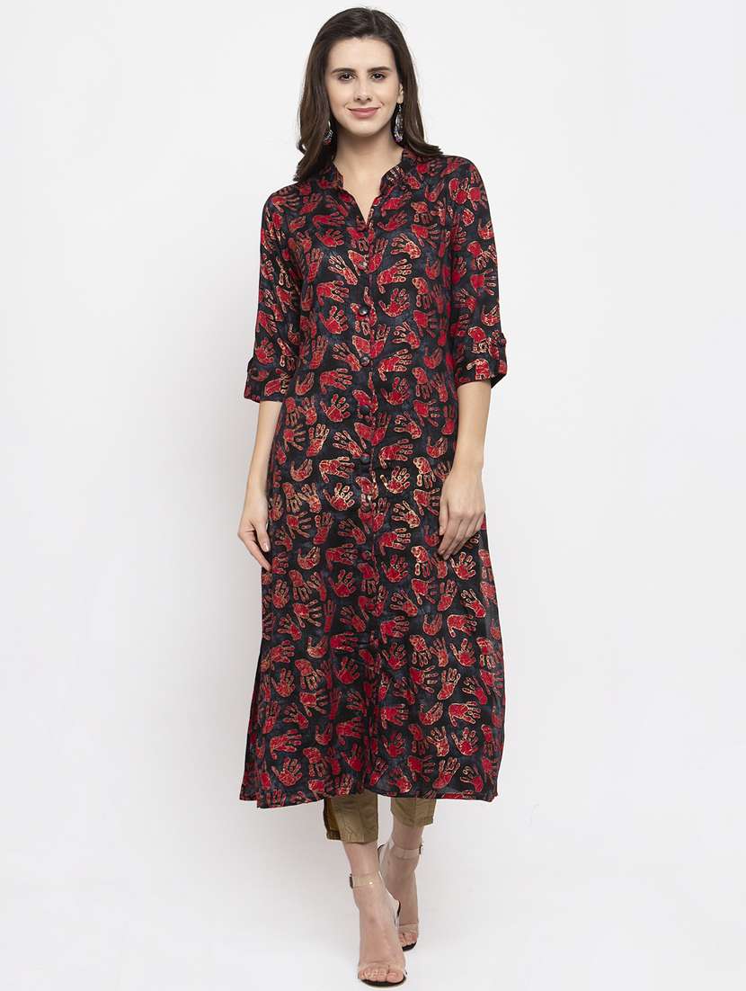 printed straight kurta