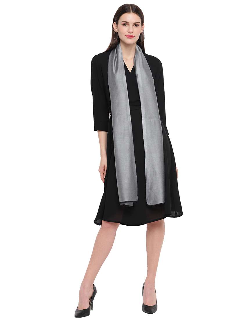 grey modal silk stole - 17454492 - Standard Image - 3