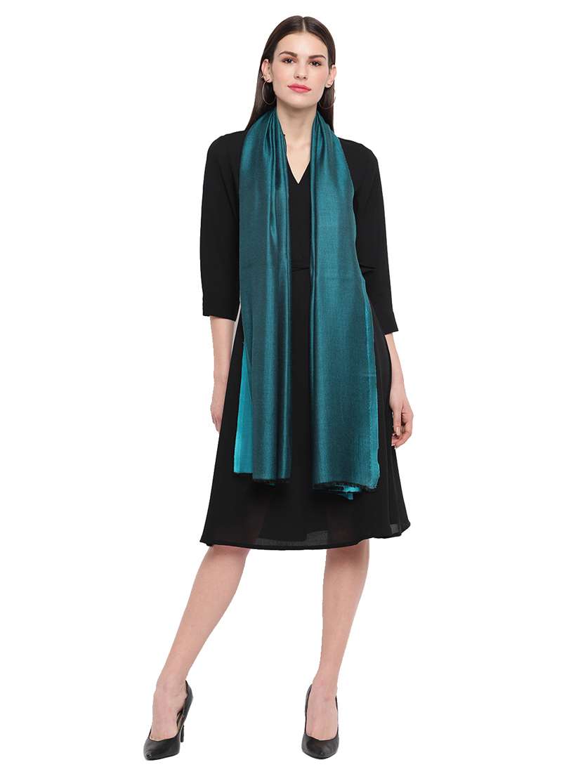 light blue modal silk stole - 17454497 -  Standard Image - 3