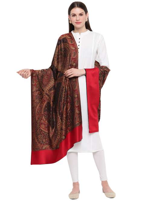 brown modal silk stole - 17454512 - Standard Image - 0