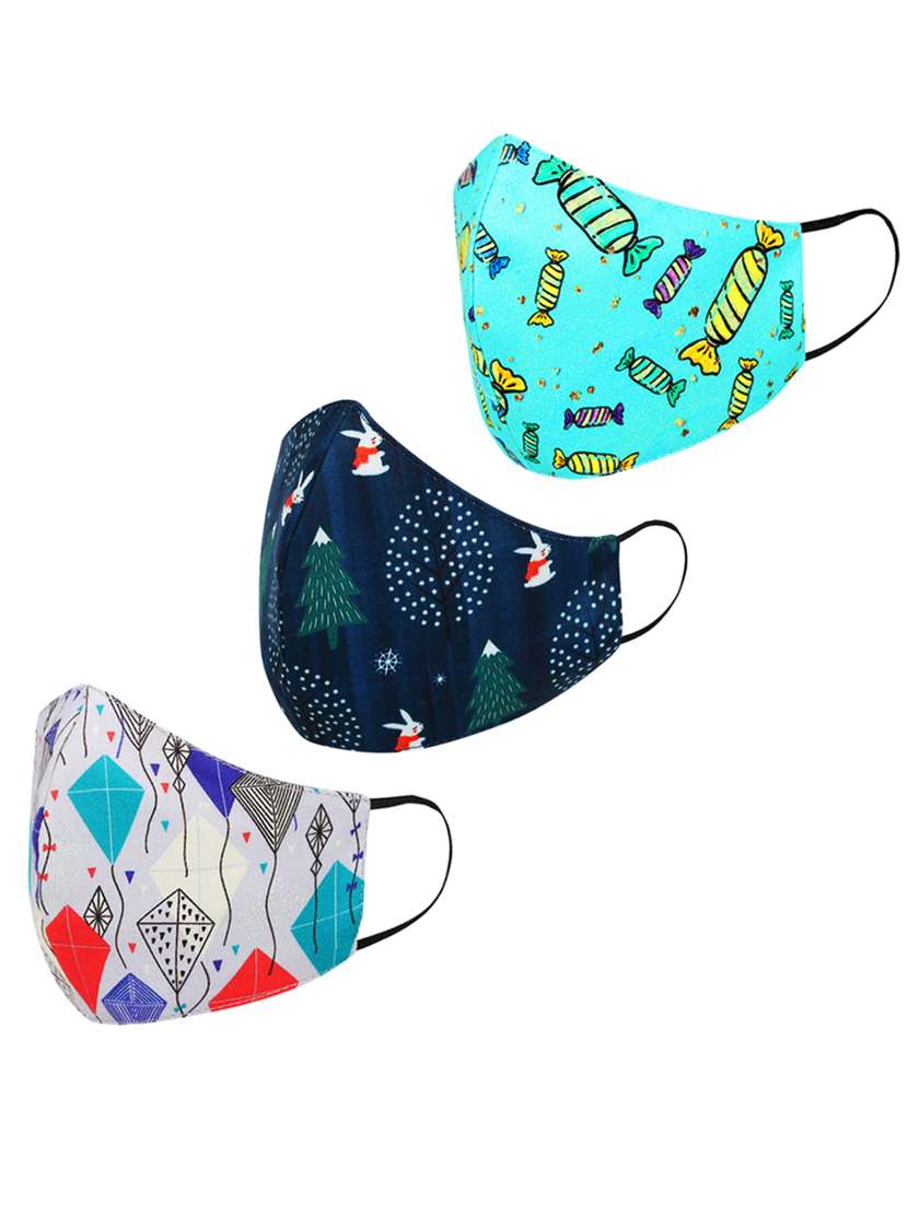 multi colored cotton printed mask