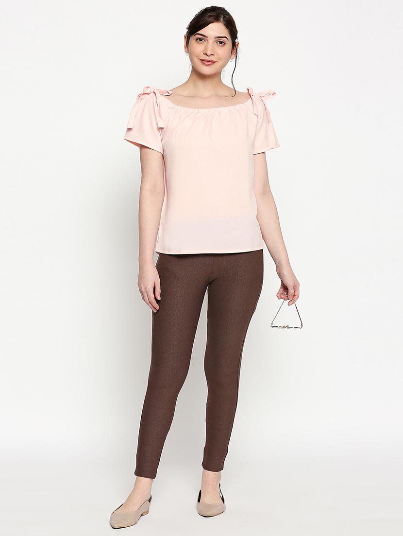 boat neck solid top - 17457773 - Standard Image - 3
