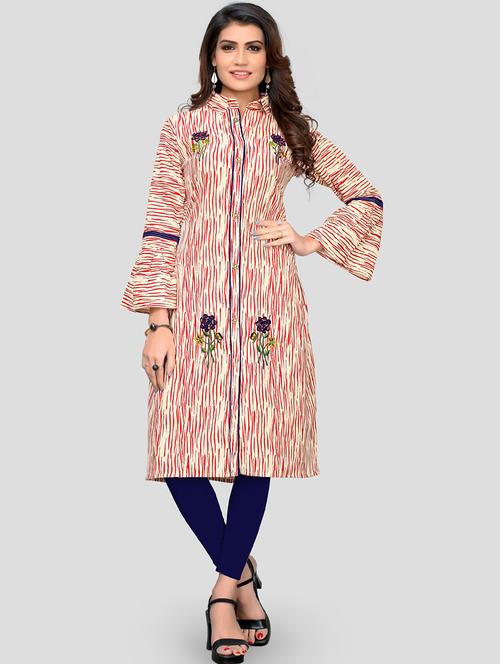 printed a-line kurta - 17459403 - Standard Image - 0