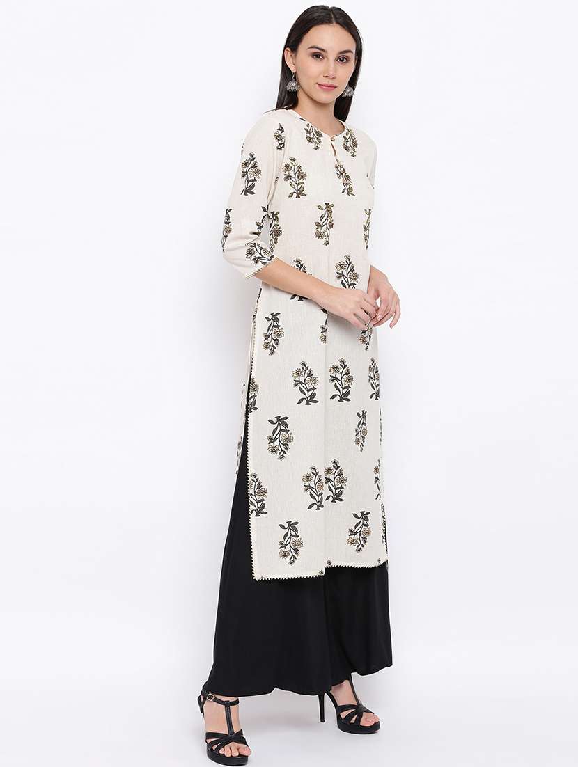 printed straight kurta - 17459470 - Standard Image - 3