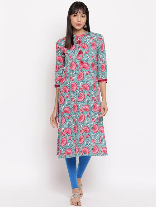 printed straight kurta - 17459503 - Standard Image - 0