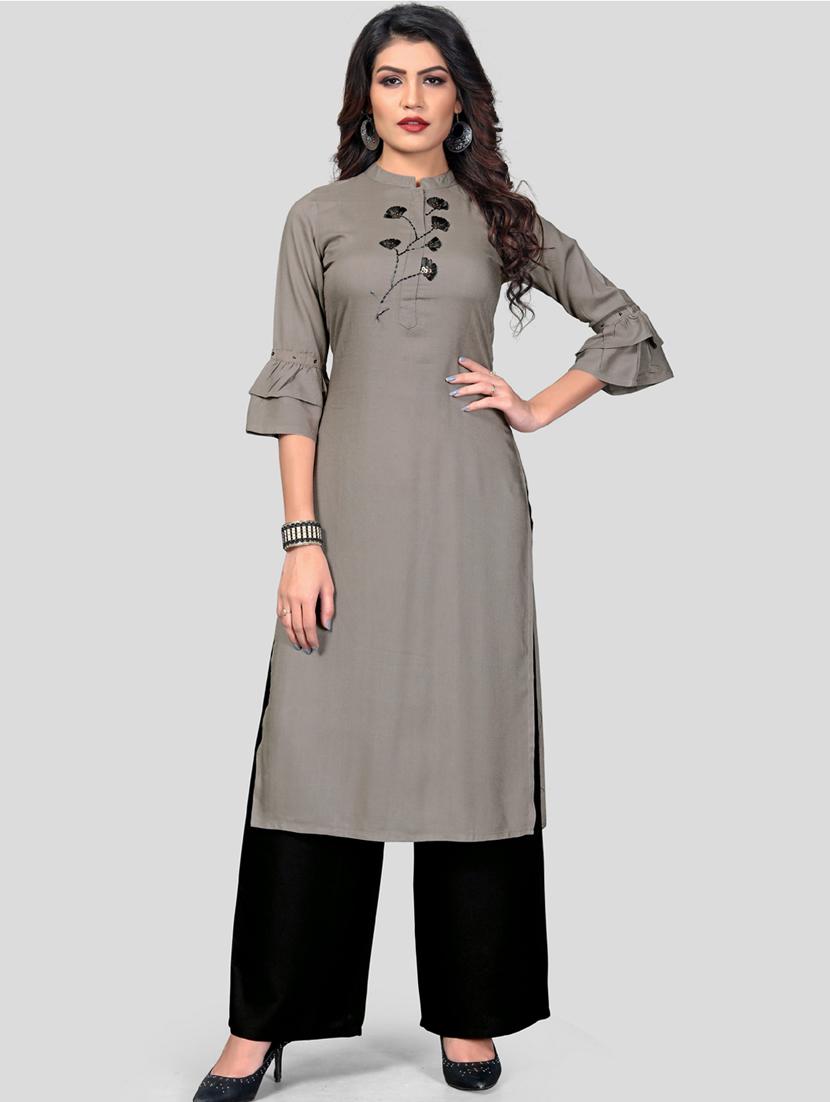 solid kurta palazzo set - 17459625 -  Zoom Image - 0