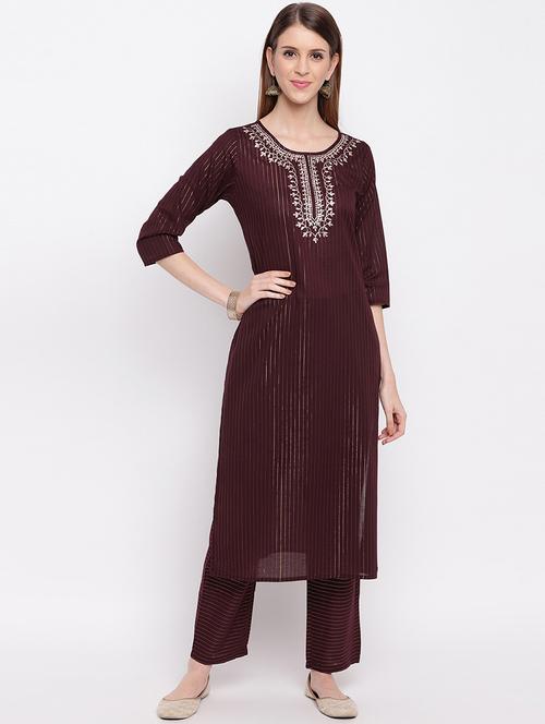 embroidered kurta pant set - 17459682 - Standard Image - 0