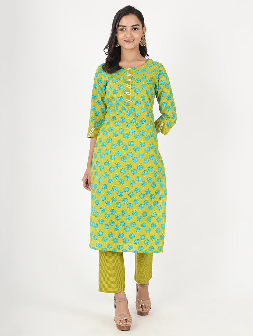 floral kurta pant set - 17459703 - Zoom Image - 0