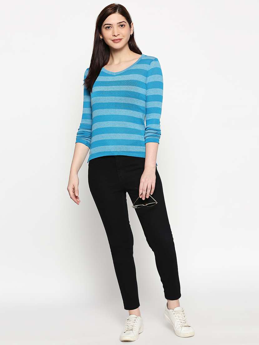 round neck striped  tee - 17461366 -  Standard Image - 3