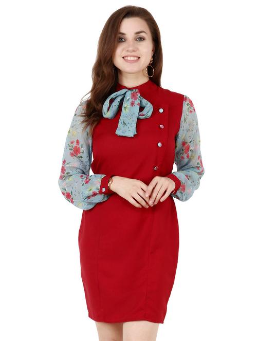 tie up neck sheath dress - 17461777 - Standard Image - 0