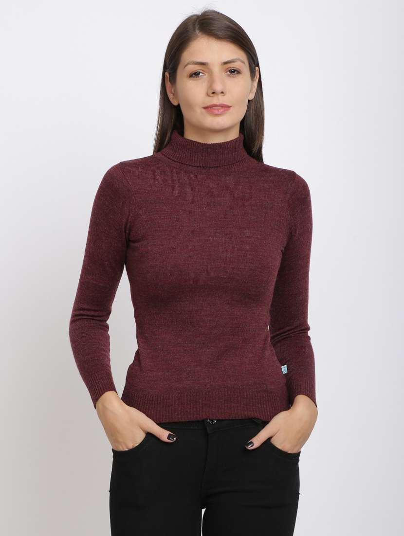 turtle neck solid pullover