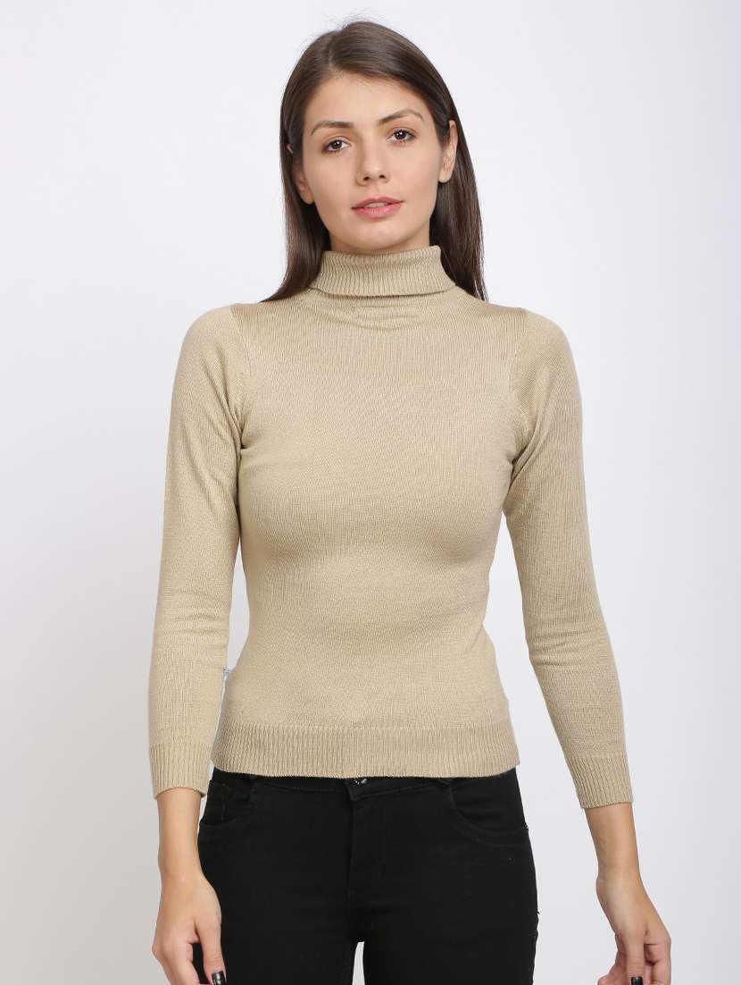 turtle neck solid pullover