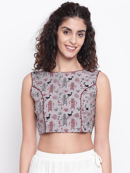 conversational printed blouse - 17462195 - Standard Image - 0