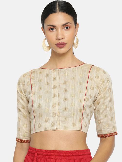off-white brocade blouse - 17462203 - Standard Image - 0