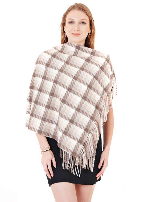 women's checks print stole - 17462833 -  Standard Image - 0