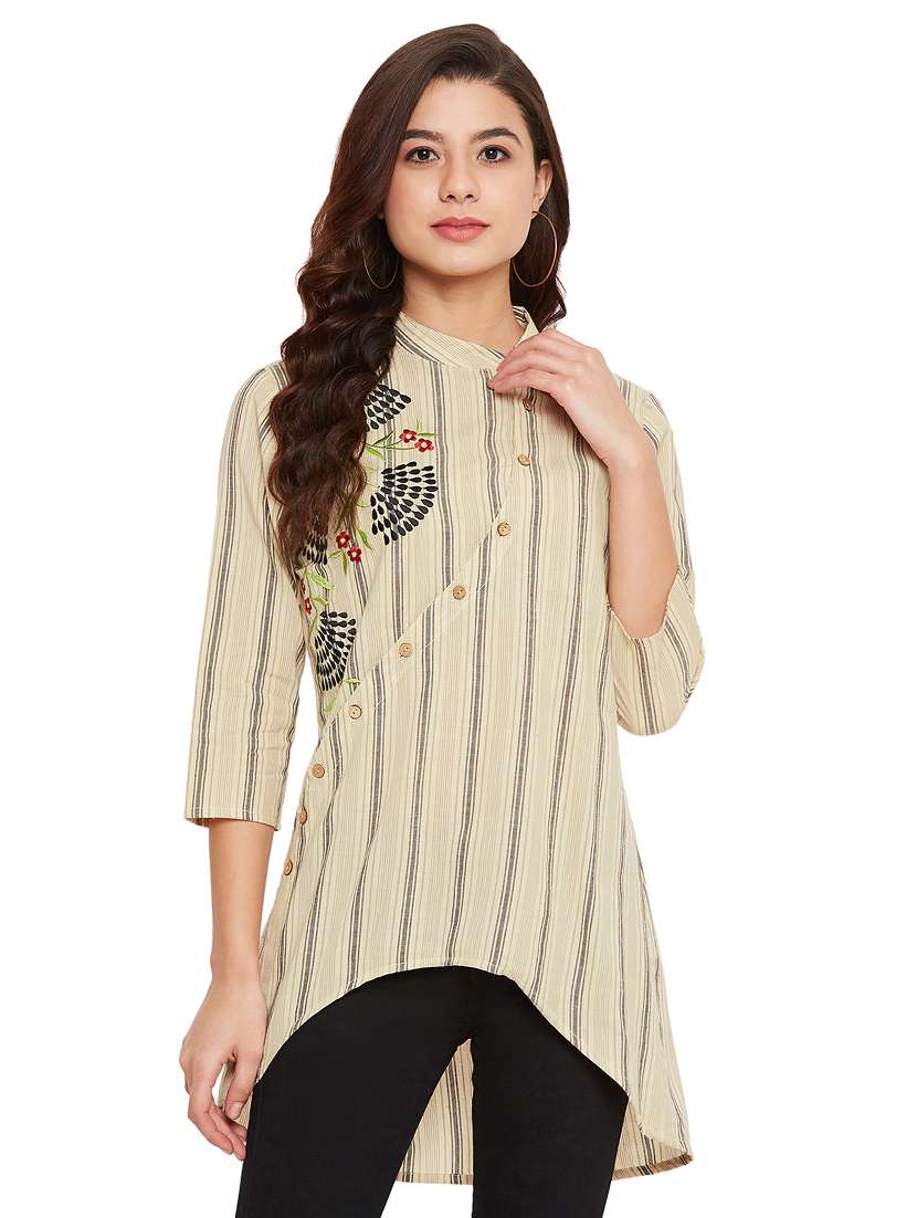 embroidered high-low tunic - 17462939 - Zoom Image - 0