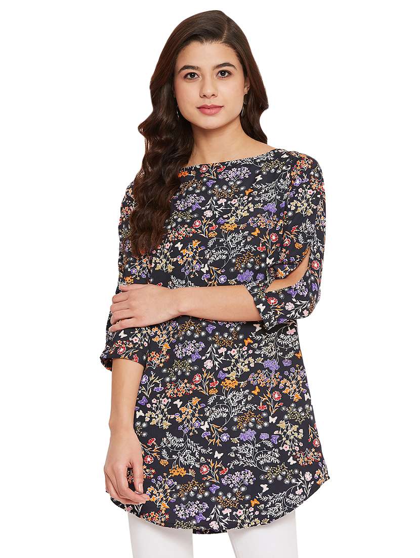 boat neck floral tunic - 17462958 -  Zoom Image - 0
