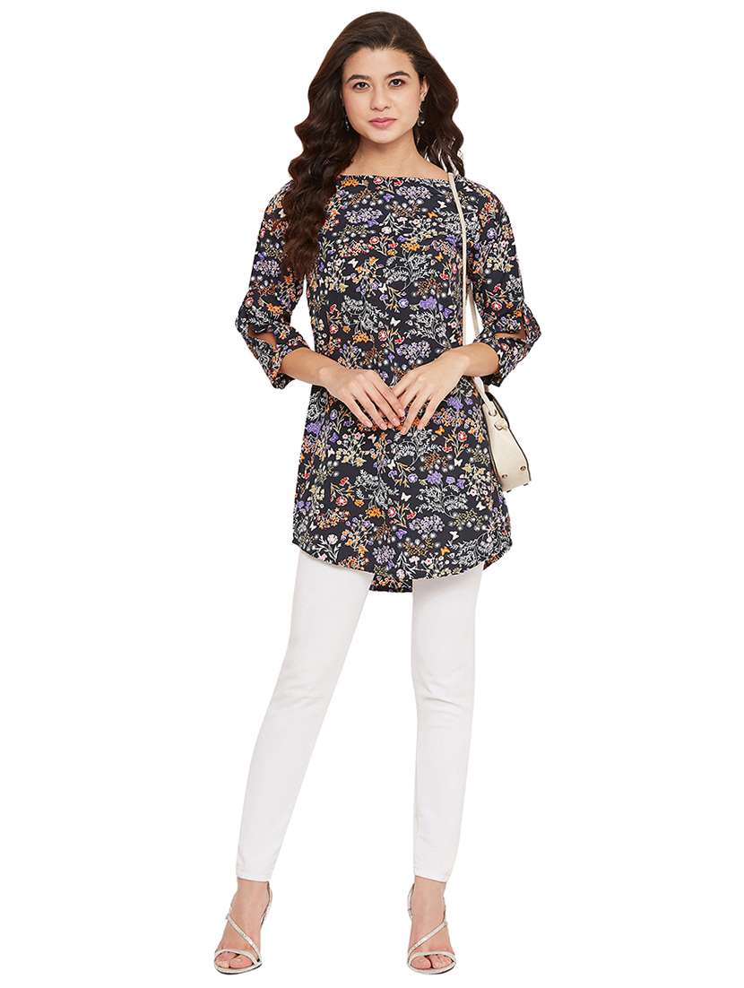 boat neck floral tunic - 17462958 -  Standard Image - 3