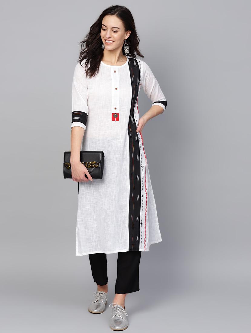 solid straight kurta - 17463134 - Standard Image - 3