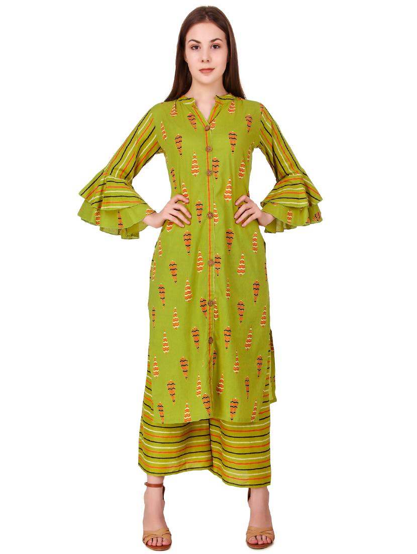 printed kurta palazzo set - 17463191 - Zoom Image - 0
