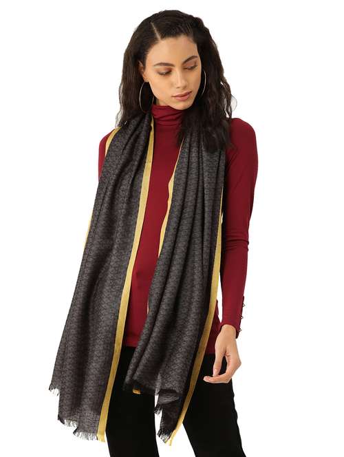 grey viscose stole - 17463358 - Standard Image - 0