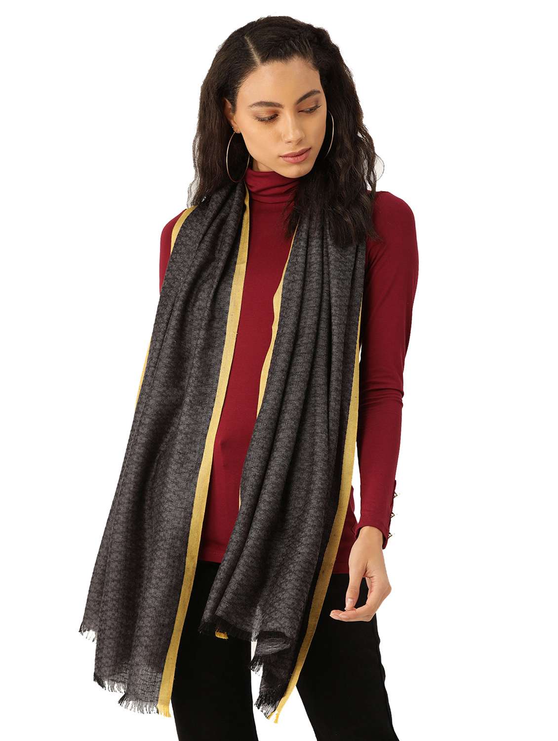 grey viscose stole - 17463358 - Zoom Image - 0