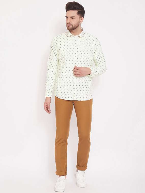 off white printed casual shirt - 17463464 - Standard Image - 3