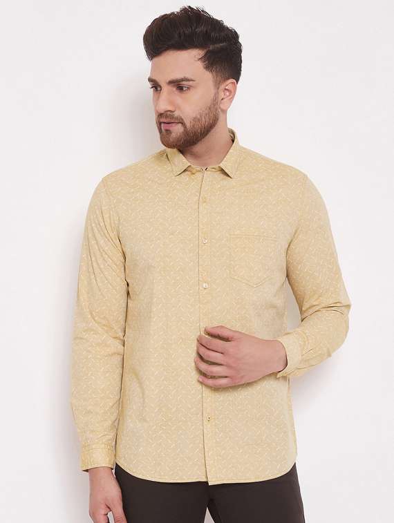 beige printed casual shirt - 17463469 - Zoom Image - 0