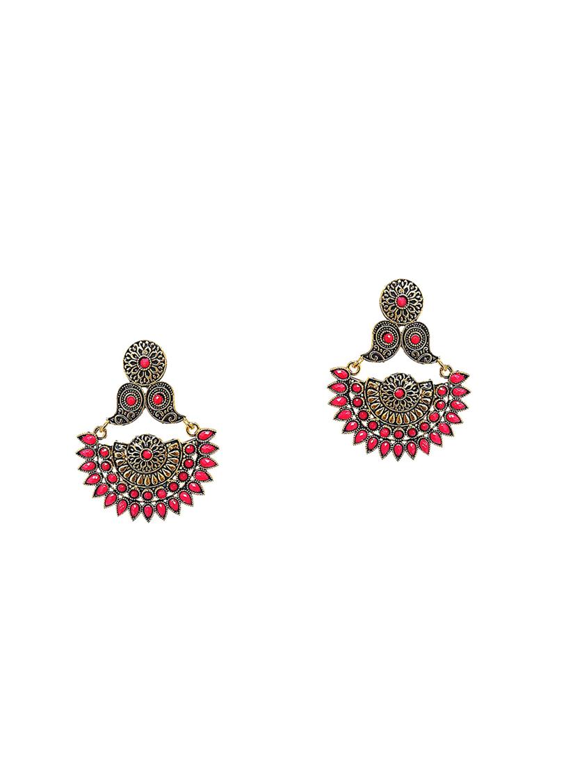 red metal drop earring - 17463575 - Zoom Image - 0