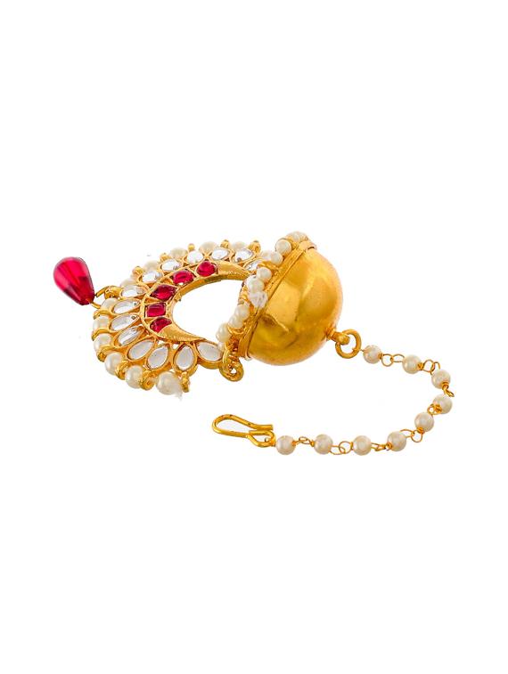 gold brass maang teekas & passa - 17463756 - Standard Image - 3