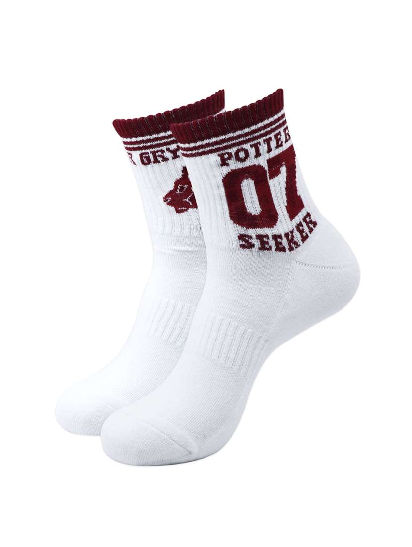 men white printed above ankle length sock