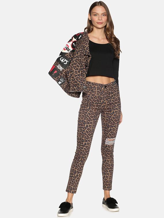 women's printed slim fit jeans - 17465189 - Standard Image - 3