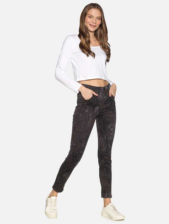 women's printed skinny fit jeans - 17465190 - Standard Image - 3