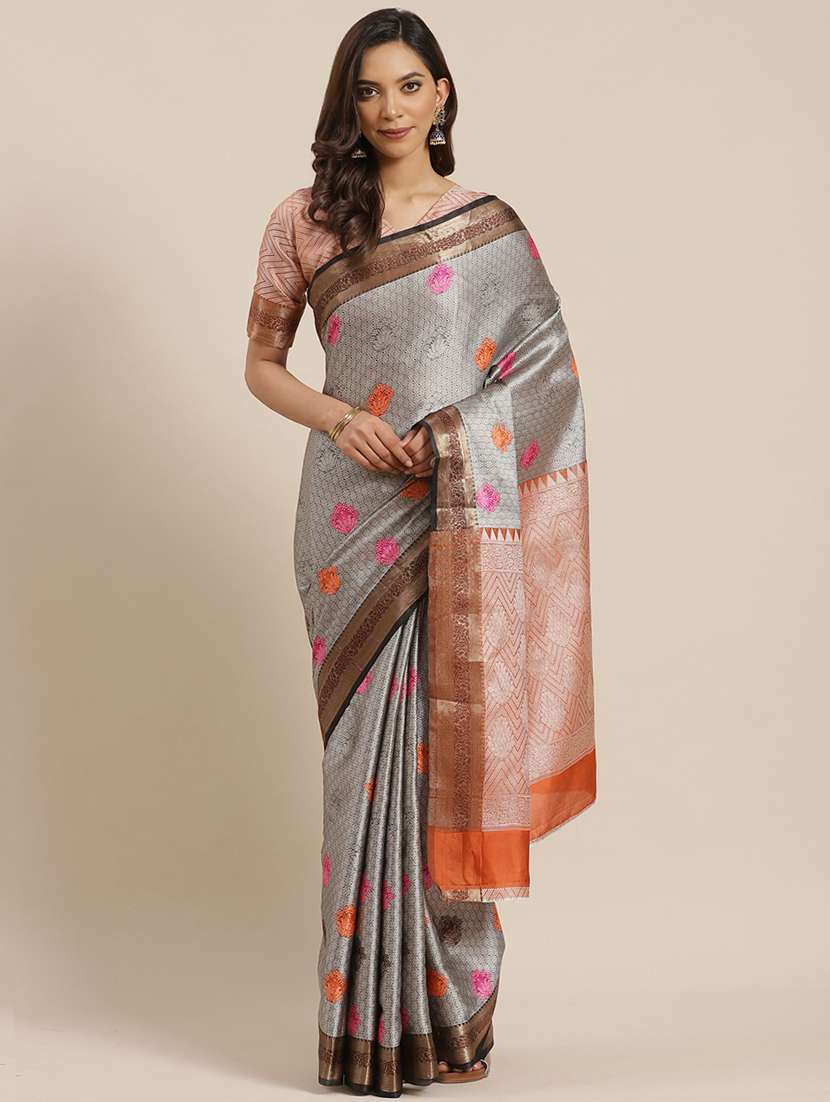 women self design bordered saree with blouse - 17465482 - Zoom Image - 0