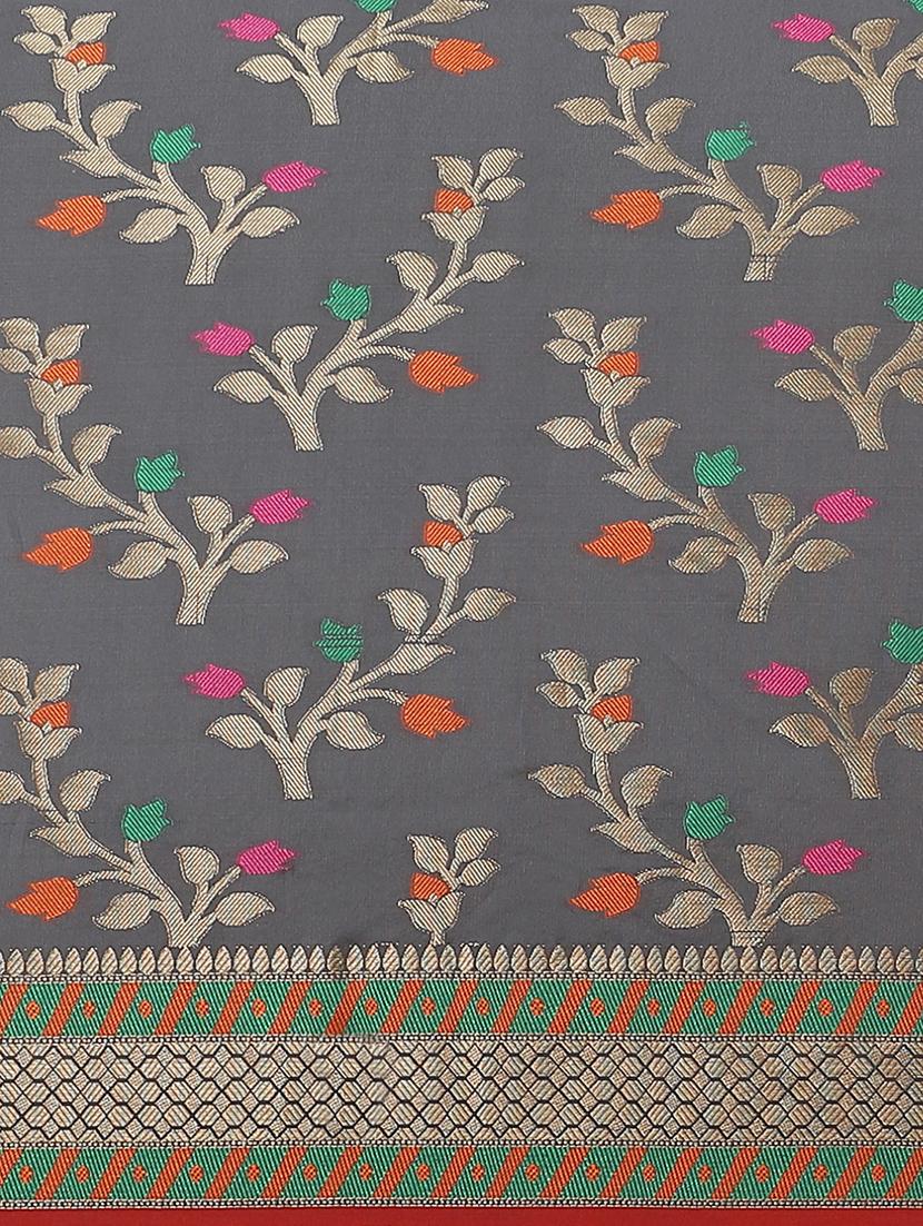 floral banarasi saree with blouse - 17465485 - Standard Image - 3