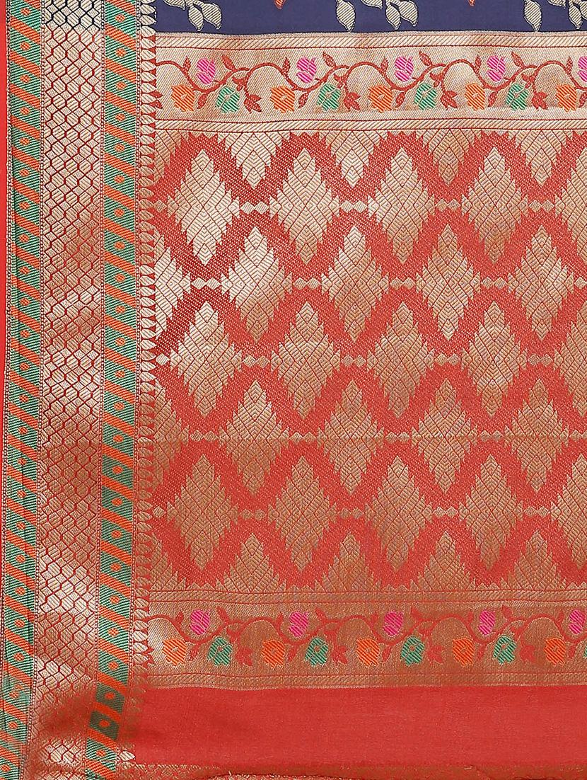 floral banarasi saree with blouse - 17465486 - Standard Image - 3