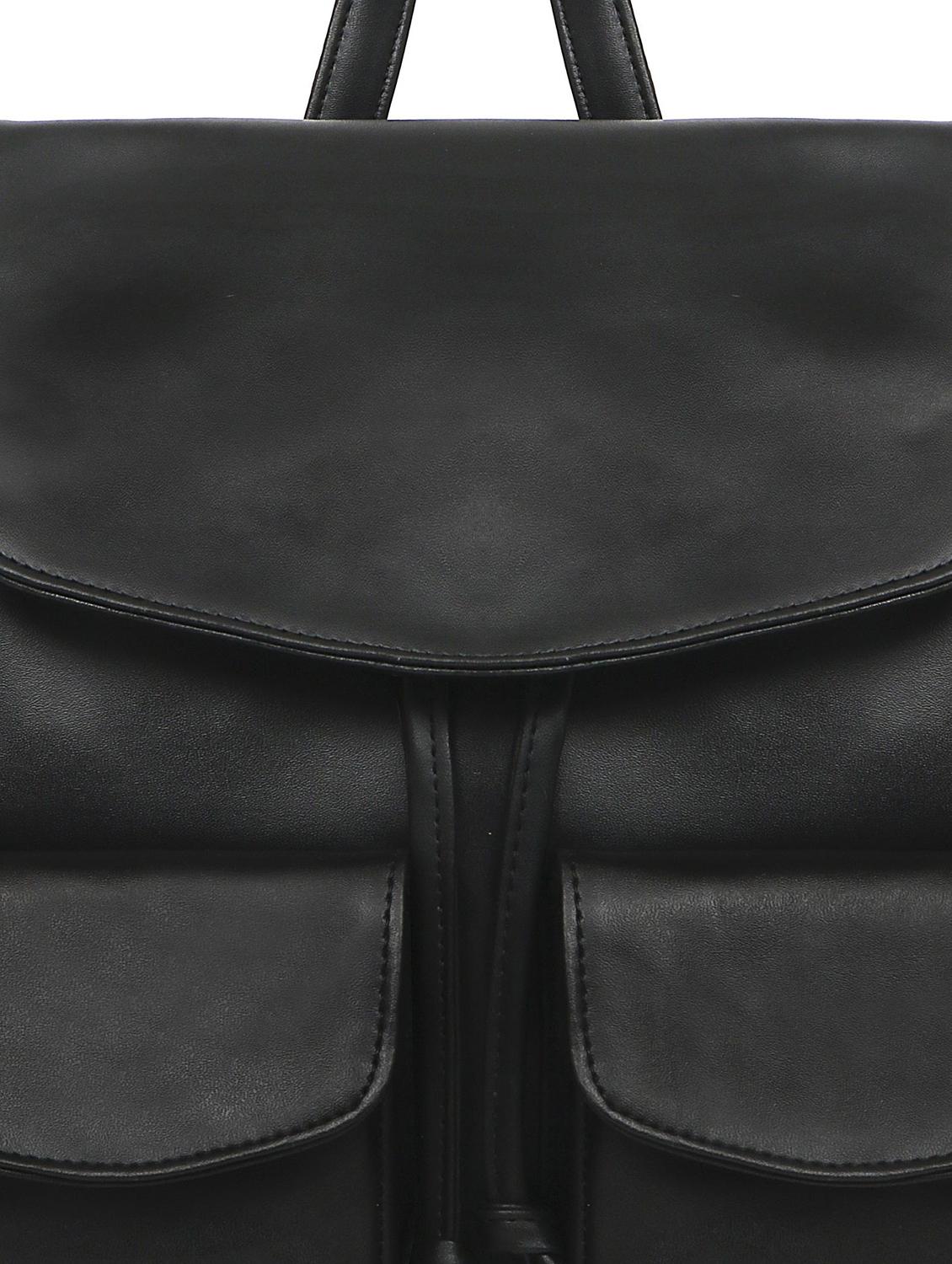 black leatherette (pu) regular backpack - 17466678 - Standard Image - 3
