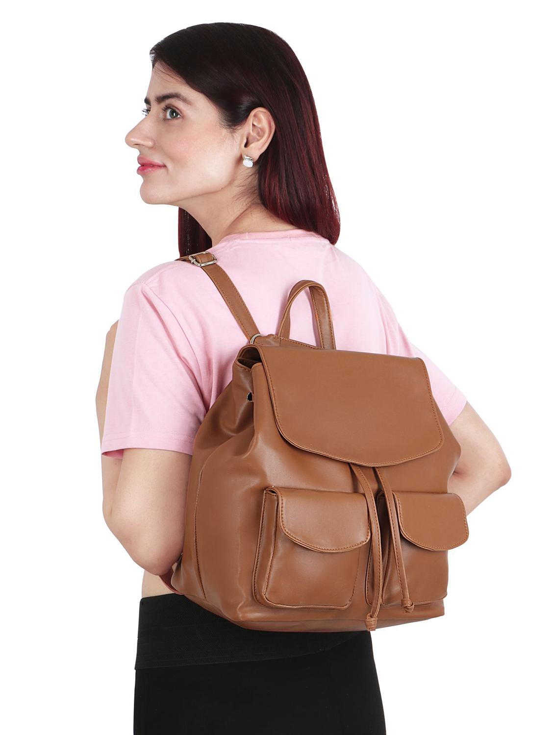nude leatherette (pu) regular backpack - 17466679 - Standard Image - 5