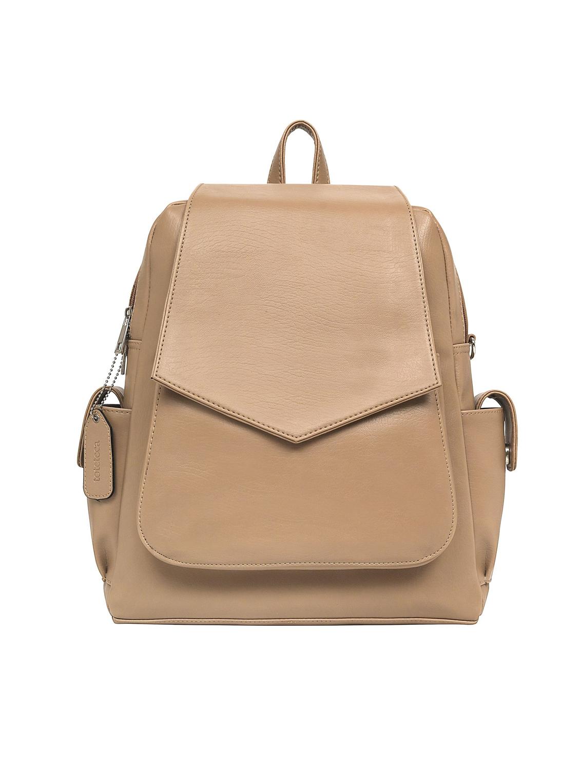 nude leatherette (pu) regular backpack - 17466681 -  Zoom Image - 0
