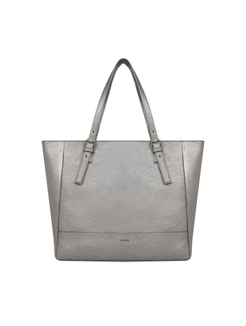 silver leatherette (pu) handbag - 17466739 -  Standard Image - 0