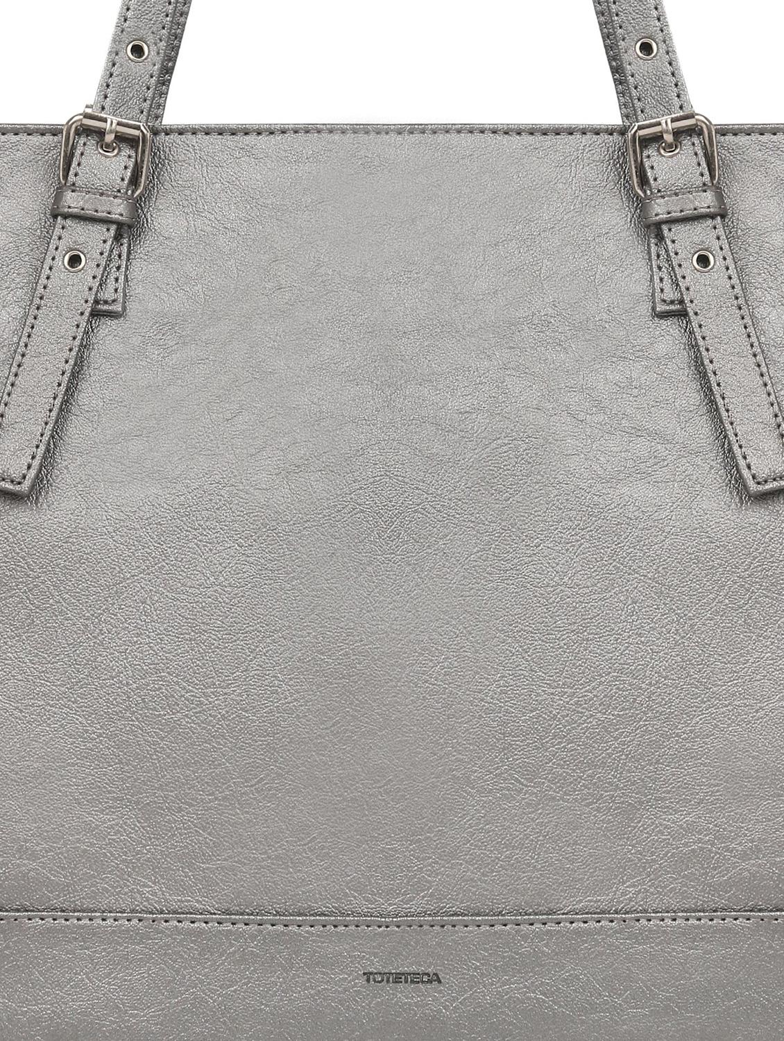 silver leatherette (pu) handbag - 17466739 - Standard Image - 3