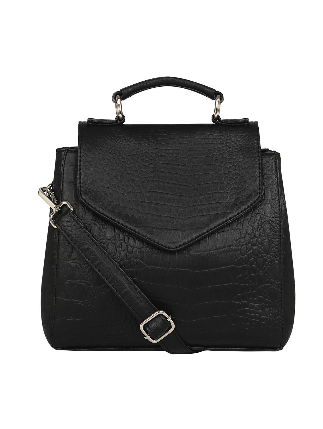 black leatherette (pu) sling bag - 17466774 -  Zoom Image - 0