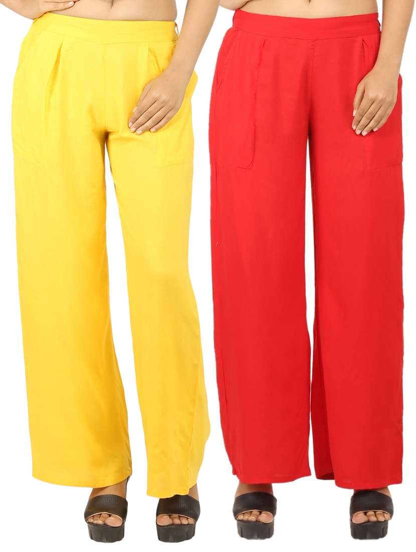 set of 2 solid palazzo