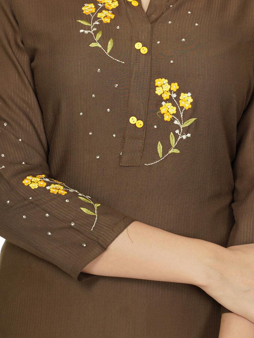 green rayon straight kurta - 17466940 - Standard Image - 3