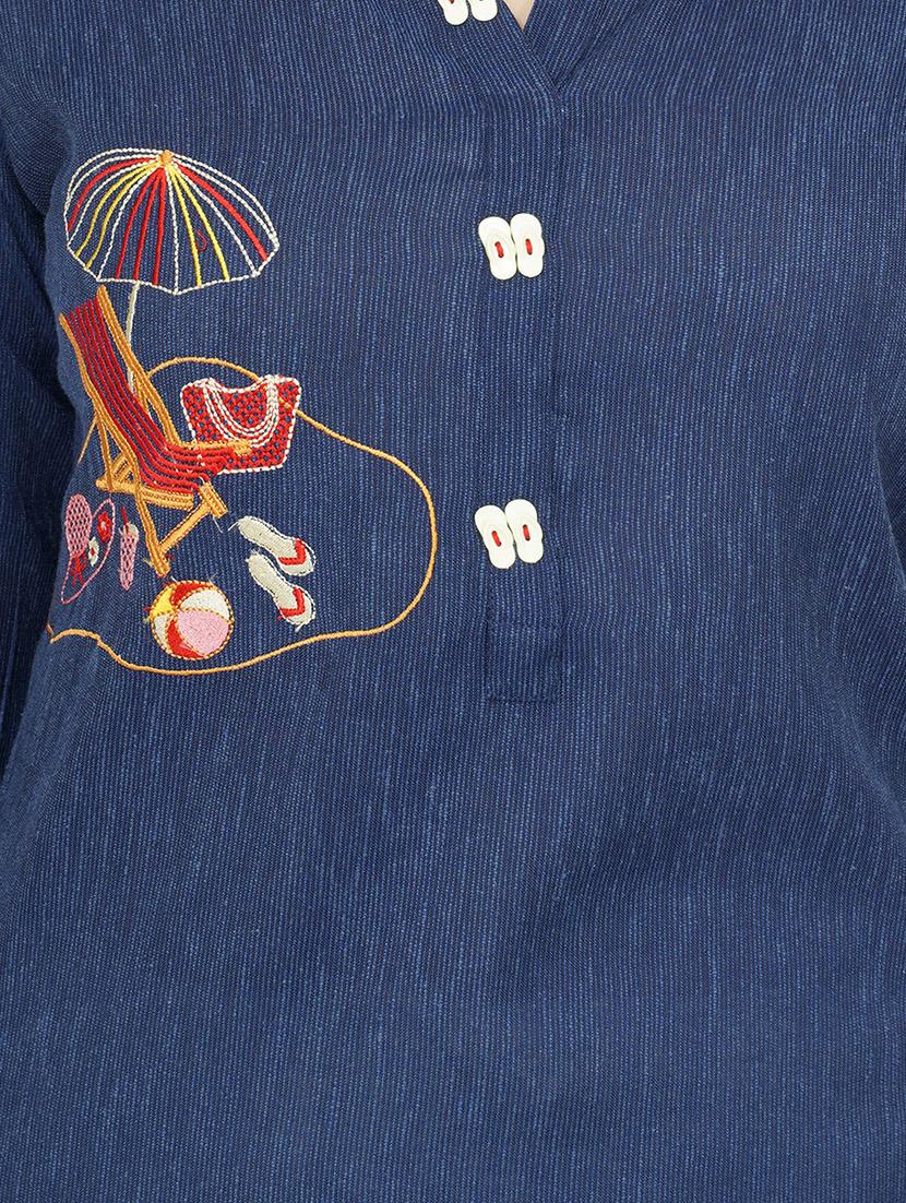 embroidered straight kurta - 17466961 - Standard Image - 3