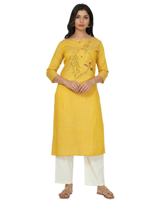 embroidered straight kurta - 17466968 -  Standard Image - 0
