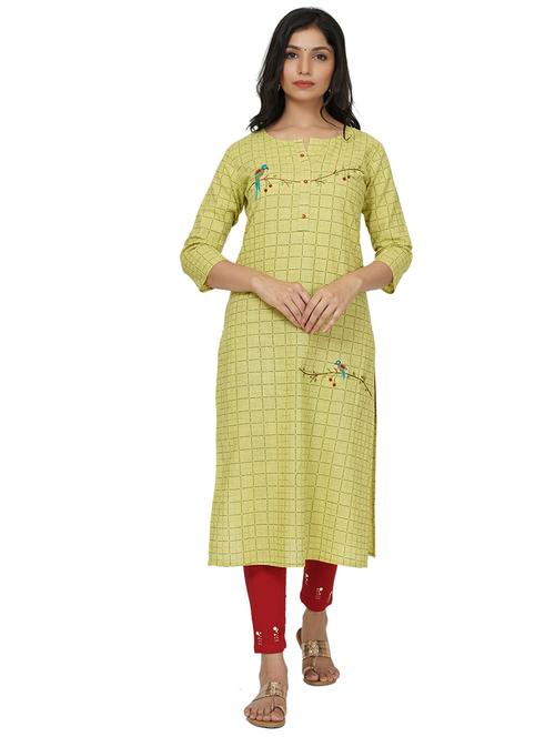 embroidered straight kurta - 17466983 -  Standard Image - 0