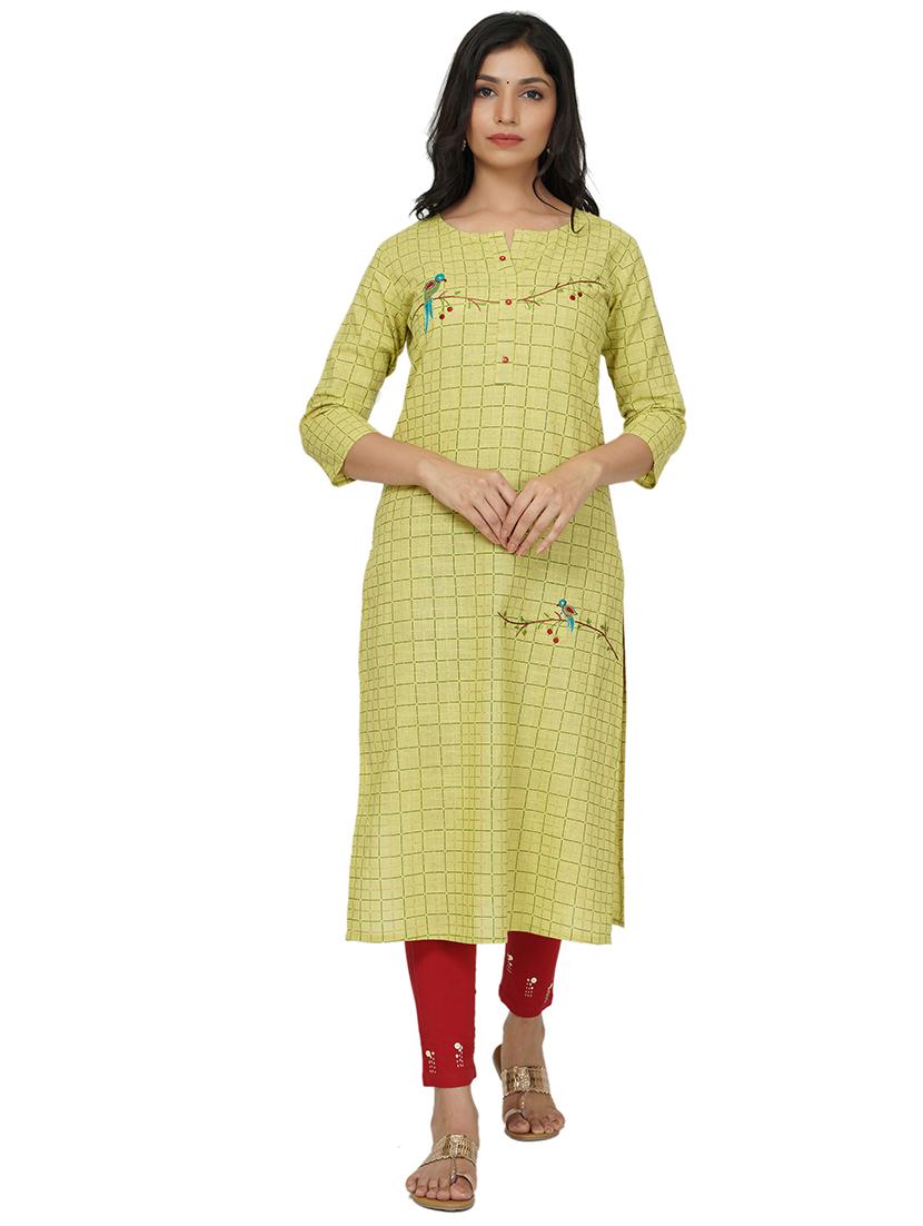 embroidered straight kurta - 17466983 -  Zoom Image - 0