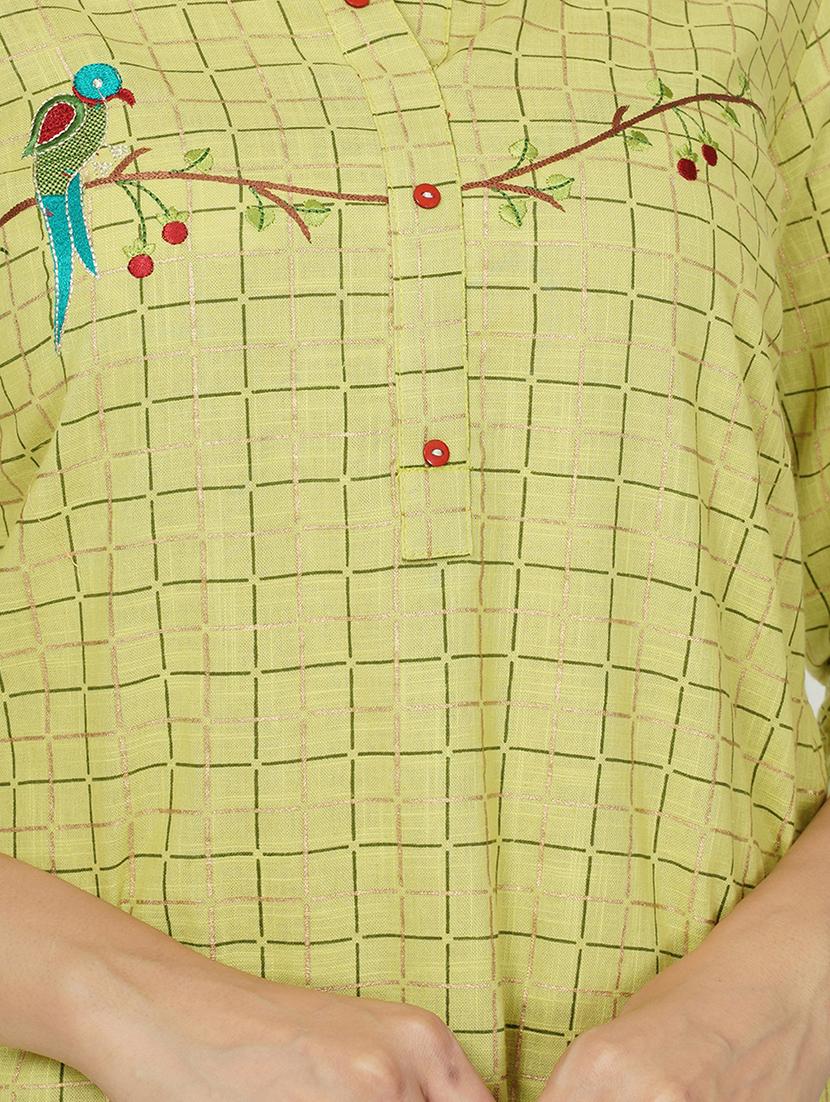 embroidered straight kurta - 17466983 - Standard Image - 3